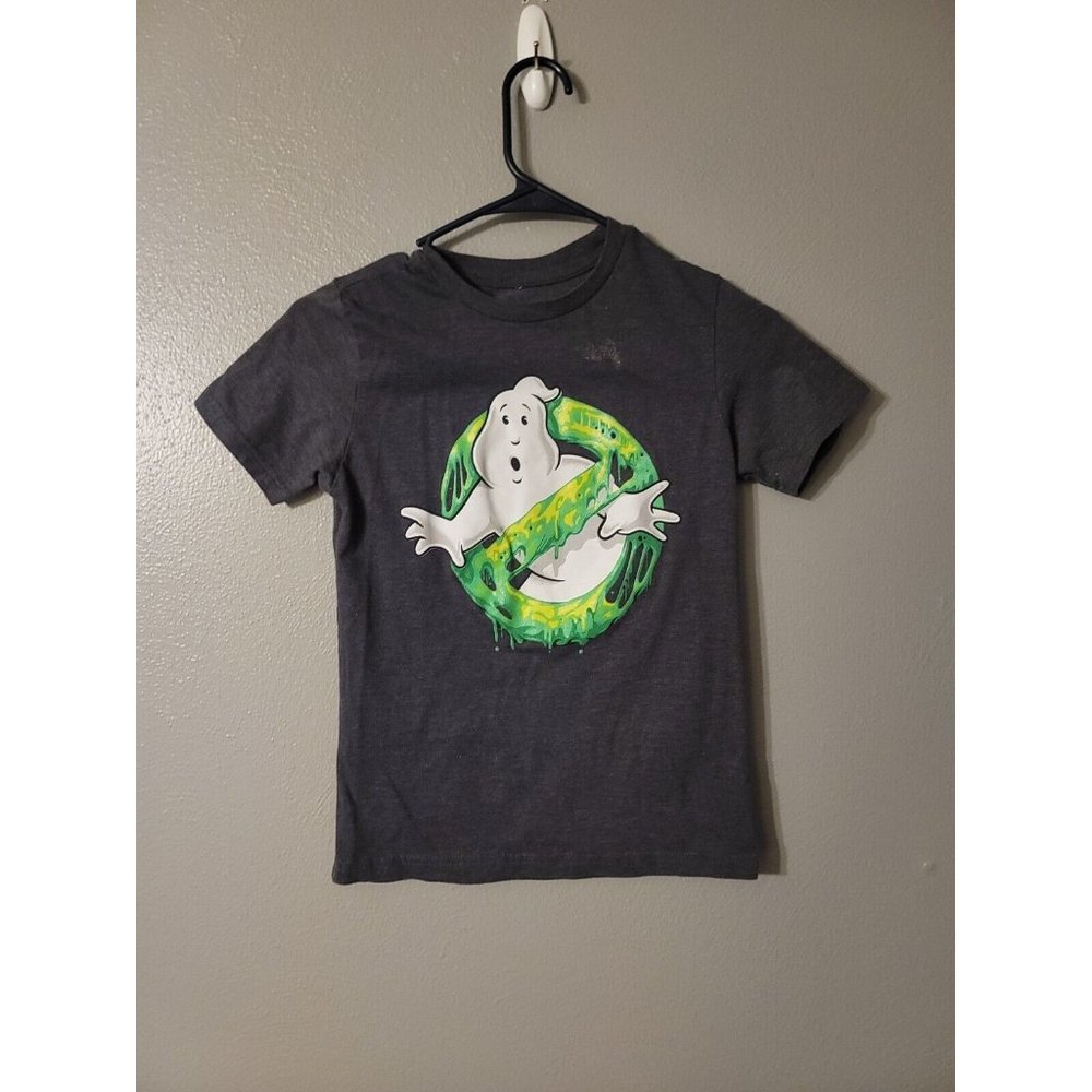 Ghostbusters Boys Gray Short Sleeve Slimer Graphic T Shirt Size M